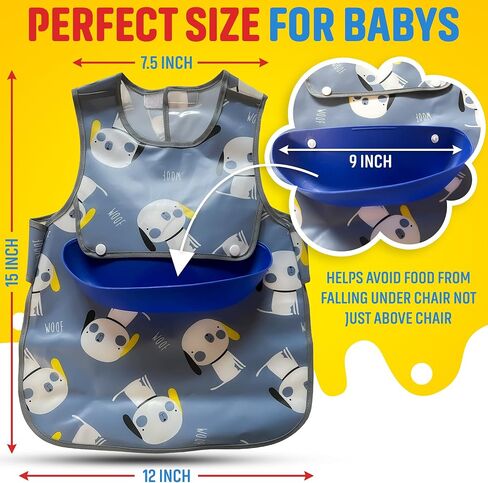 Plastic bib. Easiest bib to clean ever. No washer/dryer or scrubbing needed. 1T-3T in Saudi Arabia