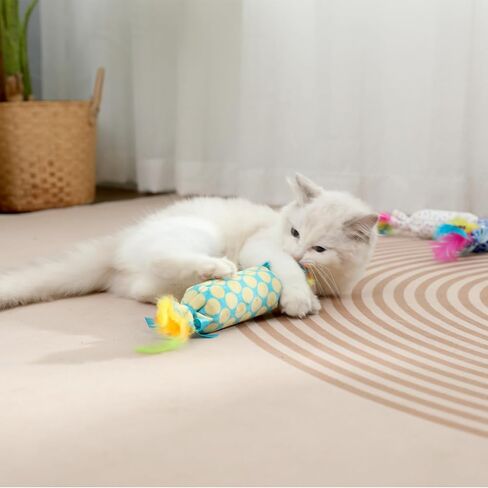 ألعاب القطط الأليفة التي تمزح مع ورق مجعد للقطط الداخلية الكبيرة والمتوسطة والصغيرة، ألعاب مضغ تفاعلية للقطط مع جرس، ألعاب قطط كبيرة الحجم مناسبة للعب المضغ والمطاردة in Kuwait