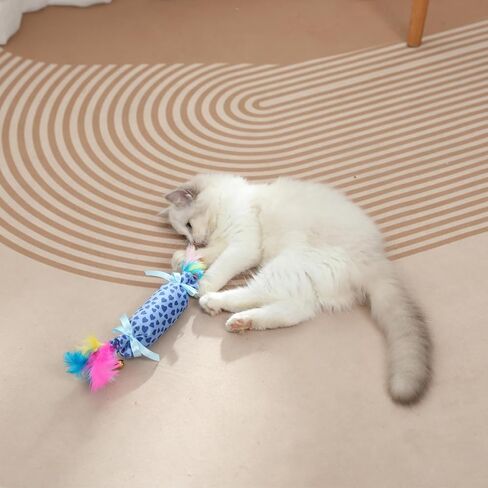 ألعاب القطط الأليفة التي تمزح مع ورق مجعد للقطط الداخلية الكبيرة والمتوسطة والصغيرة، ألعاب مضغ تفاعلية للقطط مع جرس، ألعاب قطط كبيرة الحجم مناسبة للعب المضغ والمطاردة in Kuwait