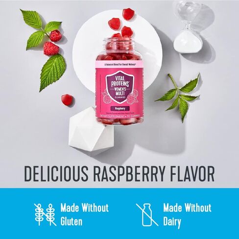 فايتال بروتينس علكة متعددة الفيتامينات للنساء، فيتامينات بي، مضادات الاكسدة والمعادن الاساسية، لتعزيز الطاقة ودعم عملية التمثيل الغذائي وصحة المناعة، كمية تكفي 45 يوم - 90 قطعة، نكهة التوت in Kuwait