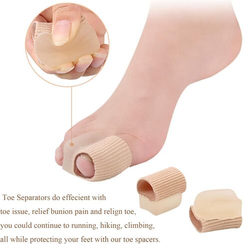 فواصل جل لأصابع القدم من 6 قطع، مصحح ورم ابهام القدم المتداخلة، فواصل اصابع القدم من السيليكون مع بطانة جل ناعمة لتخفيف الام ابهام القدم والورم (مقاس L) in Kuwait