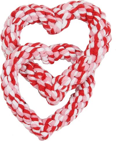 Valentines Dog Toy, Interlocking Heart Dog Rope Toy, Small Medium Dog Toy in Kuwait