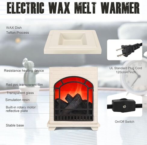 YSONG سخان شمع وامض قائم بذاته مع لهب واقعي، جهاز تسخين الشمع الكهربائي، جهاز تسخين الشمع لإذابة الشمع المعطر، جهاز إذابة الشمع لمكتب ديكور المنزل، هدايا عيد ميلاد للنساء in Kuwait