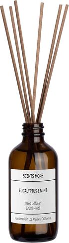 Reed Diffuser Set | Mahogany Teakwood Scented Reed Diffuser Sticks | 4oz Enhanced Scent Diffuser Fragrance Oil for Bedroom Bathroom Home Décor (Mahogany Teakwood, 4oz Reed Diffuser Set) in Saudi Arabia