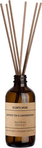 Reed Diffuser Set | Mahogany Teakwood Scented Reed Diffuser Sticks | 4oz Enhanced Scent Diffuser Fragrance Oil for Bedroom Bathroom Home Décor (Mahogany Teakwood, 4oz Reed Diffuser Set) in Saudi Arabia