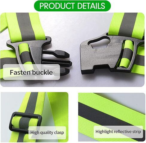 Running Reflective Vest Gear 4Pack, Reflective Glow Belt with 2Pieces Reflector Armbands, High Visibility Adjustable Elastic Safety Vest for Night Running, Walking, Cycling, Dog in Saudi Arabia