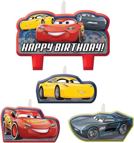 مجموعة شموع عيد الميلاد من ديزني بيكسار كارز 3، 4 قطع. in Kuwait