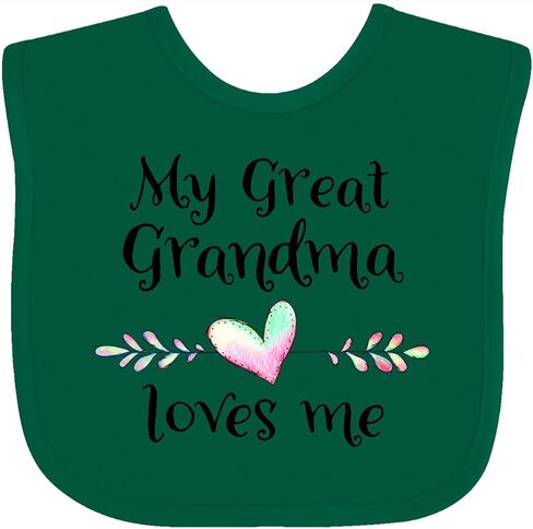 inktastic My Great Grandma Loves Me- Heart Great Grandchild Baby Bib in Kuwait
