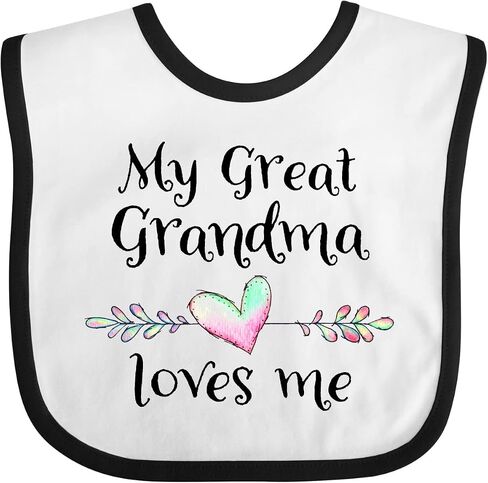 inktastic My Great Grandma Loves Me- Heart Great Grandchild Baby Bib in Kuwait