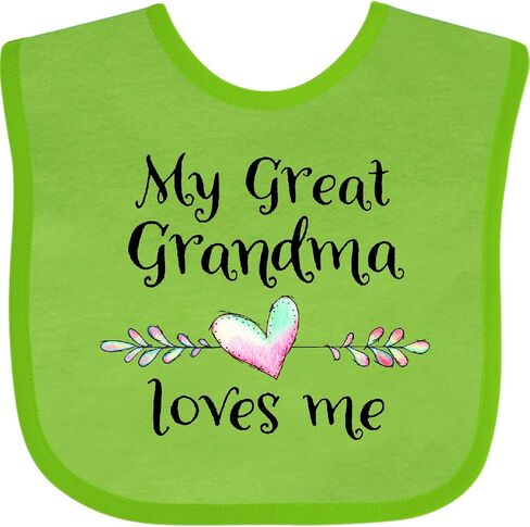 inktastic My Great Grandma Loves Me- Heart Great Grandchild Baby Bib in Kuwait