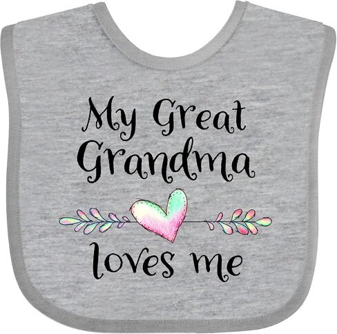 inktastic My Great Grandma Loves Me- Heart Great Grandchild Baby Bib in Kuwait