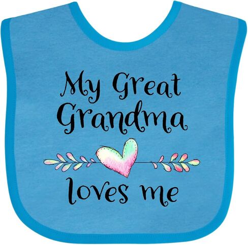inktastic My Great Grandma Loves Me- Heart Great Grandchild Baby Bib in Kuwait