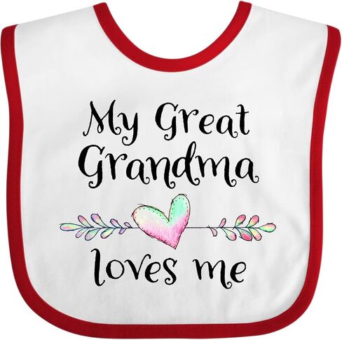 inktastic My Great Grandma Loves Me- Heart Great Grandchild Baby Bib in Kuwait