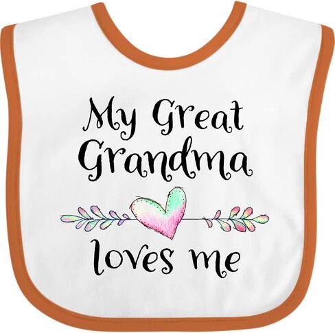 inktastic My Great Grandma Loves Me- Heart Great Grandchild Baby Bib in Kuwait