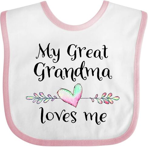 inktastic My Great Grandma Loves Me- Heart Great Grandchild Baby Bib in Kuwait