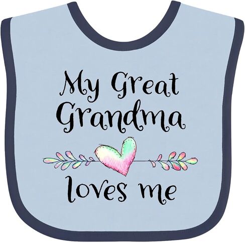 inktastic My Great Grandma Loves Me- Heart Great Grandchild Baby Bib in Kuwait