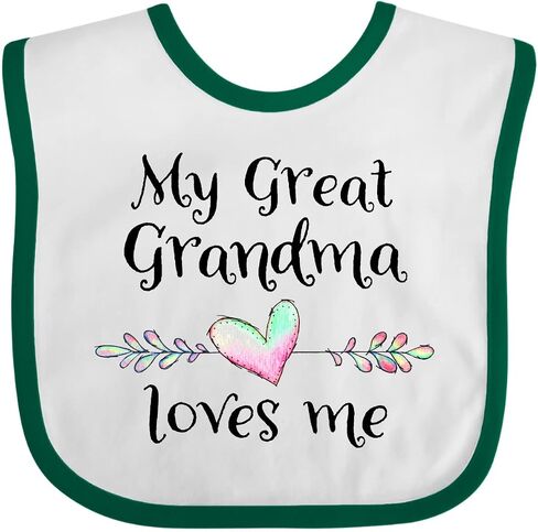 inktastic My Great Grandma Loves Me- Heart Great Grandchild Baby Bib in Kuwait