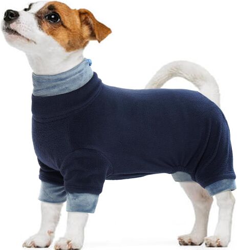 kuoser الصوف الكلبة سترة دافئة الكلب منامة، البلوز الحراري الكلب البلوز الياقة المدورة للكلاب المتوسطة الصغيرة فتاة صبي، لينة جرو عيد الميلاد الزي الكلب تساقط الملابس القط الملابس، الأزرق m in Kuwait