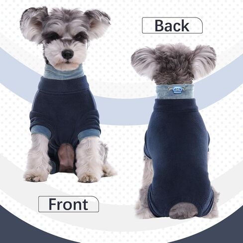 kuoser الصوف الكلبة سترة دافئة الكلب منامة، البلوز الحراري الكلب البلوز الياقة المدورة للكلاب المتوسطة الصغيرة فتاة صبي، لينة جرو عيد الميلاد الزي الكلب تساقط الملابس القط الملابس، الأزرق m in Kuwait