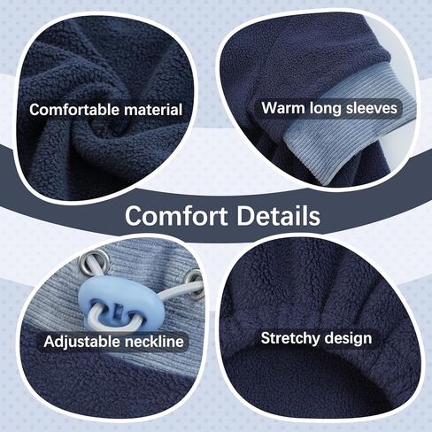 kuoser الصوف الكلبة سترة دافئة الكلب منامة، البلوز الحراري الكلب البلوز الياقة المدورة للكلاب المتوسطة الصغيرة فتاة صبي، لينة جرو عيد الميلاد الزي الكلب تساقط الملابس القط الملابس، الأزرق m in Kuwait