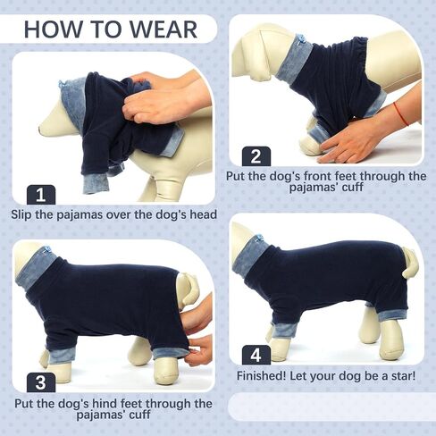 kuoser الصوف الكلبة سترة دافئة الكلب منامة، البلوز الحراري الكلب البلوز الياقة المدورة للكلاب المتوسطة الصغيرة فتاة صبي، لينة جرو عيد الميلاد الزي الكلب تساقط الملابس القط الملابس، الأزرق m in Kuwait