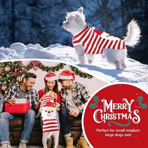 PETCARE Dog Christmas Sweater Black Ugly Funny Cute Cartoon Reindeer Cat Sweaters Jumper Holiday Dog Clothes Puppy Sweaters for Small Medium Large Dogs Fall Winter Outfits Xmas Dog Costume,XX-Small in Kuwait