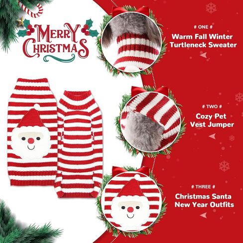 PETCARE Dog Christmas Sweater Black Ugly Funny Cute Cartoon Reindeer Cat Sweaters Jumper Holiday Dog Clothes Puppy Sweaters for Small Medium Large Dogs Fall Winter Outfits Xmas Dog Costume,XX-Small in Kuwait