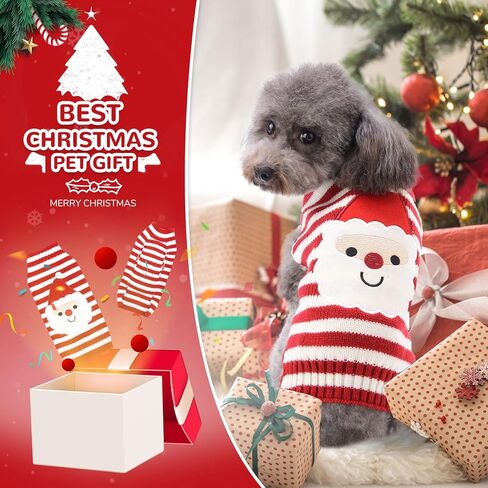 PETCARE Dog Christmas Sweater Black Ugly Funny Cute Cartoon Reindeer Cat Sweaters Jumper Holiday Dog Clothes Puppy Sweaters for Small Medium Large Dogs Fall Winter Outfits Xmas Dog Costume,XX-Small in Kuwait