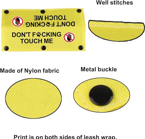 Funny Dog Leash Sleeve Have Don't Touch Me Dog Leash Wrap Wrap Alert Hanging ID Patch Tag Pet Birthday Gift(Don't Touch Me-Sleeve) in Kuwait