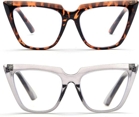 ZUVGEES Womens Chic Oversized CatEye Blue Light Blocking Reading Glasses Big Eyeglass Frames Large lens Computer Readers in Saudi Arabia