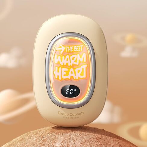 JISULIFE أجهزة تدفئة اليد قابلة لإعادة الشحن، جهاز تدفئة اليدين USB بضوء كبسولة الفضاء، بنك طاقة كهربائي لتدفئة اليد بقدرة 9000 مللي أمبير في الساعة، 3 مستويات تسخين، سخان أيدي ساخن محمول قابل لإعادة الاستخدام لهدايا صيد الجولف والتخييم in Kuwait