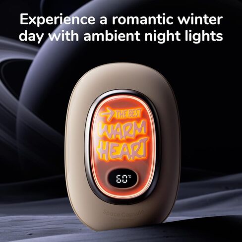 JISULIFE أجهزة تدفئة اليد قابلة لإعادة الشحن، جهاز تدفئة اليدين USB بضوء كبسولة الفضاء، بنك طاقة كهربائي لتدفئة اليد بقدرة 9000 مللي أمبير في الساعة، 3 مستويات تسخين، سخان أيدي ساخن محمول قابل لإعادة الاستخدام لهدايا صيد الجولف والتخييم in Kuwait