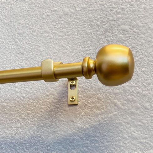Morena 48-86 Inch Adjustable Curtain Rod Set, 5/8 Inch Diameter in Black in Kuwait