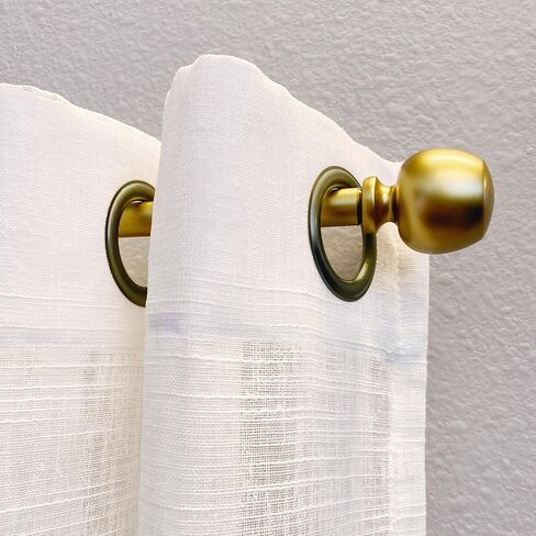 Morena 48-86 Inch Adjustable Curtain Rod Set, 5/8 Inch Diameter in Black in Kuwait