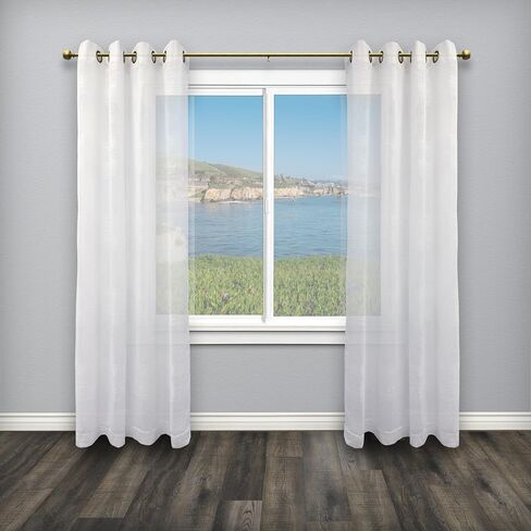 Morena 48-86 Inch Adjustable Curtain Rod Set, 5/8 Inch Diameter in Black in Kuwait