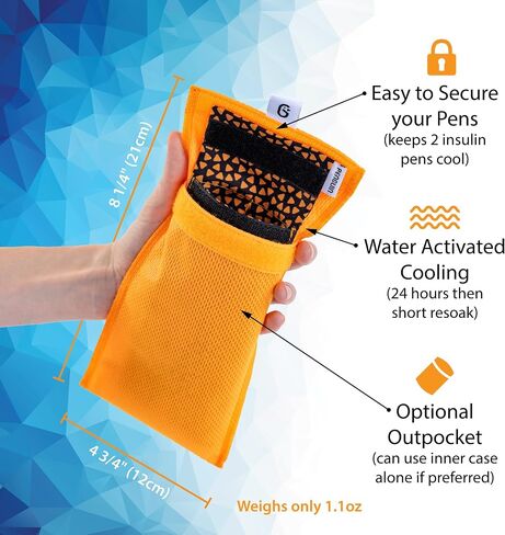 Penguin Insulin Cooler - حقيبة سفر للأنسولين المنشط بالماء للأقلام - مبرد سفر كبير للأنسولين بقياس 7.8 × 6.3 بوصة - يخزن الأنسولين بأمان عند درجة حرارة 64F-78F لمدة 45 ساعة - أسود in Kuwait
