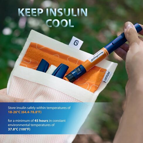 Penguin Insulin Cooler - حقيبة سفر للأنسولين المنشط بالماء للأقلام - مبرد سفر كبير للأنسولين بقياس 7.8 × 6.3 بوصة - يخزن الأنسولين بأمان عند درجة حرارة 64F-78F لمدة 45 ساعة - أسود in Kuwait