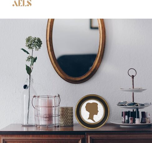 AELS 4x4 Inch Vintage Picture Frame, Elegant Antique Photo Frames with Glass Front, Photo Display, Tabletop Wall Hanging, Gift Ideas, Black Round with Gold Trim in Saudi Arabia