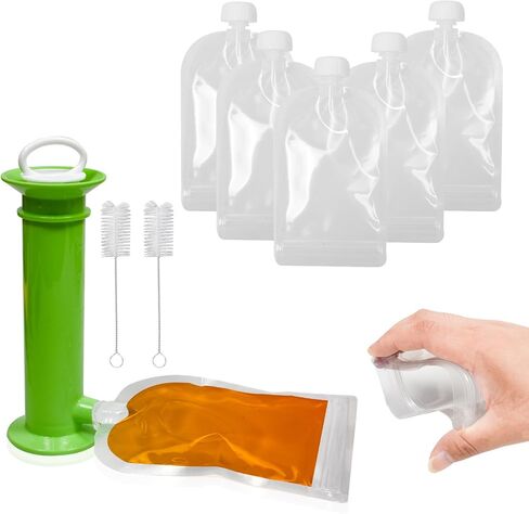 9Pcs Reusable Baby Food Pouches Filler Kit Baby Food Pouch Maker Portable Baby Food Pouches Refillable Kit for Kids in Kuwait