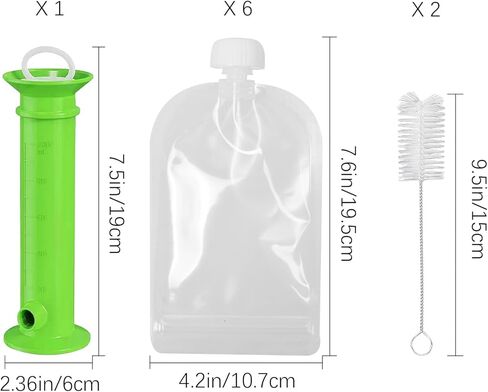 9Pcs Reusable Baby Food Pouches Filler Kit Baby Food Pouch Maker Portable Baby Food Pouches Refillable Kit for Kids in Kuwait