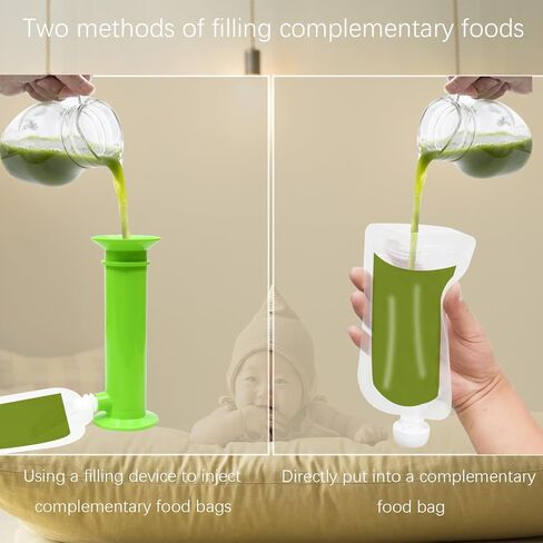 9Pcs Reusable Baby Food Pouches Filler Kit Baby Food Pouch Maker Portable Baby Food Pouches Refillable Kit for Kids in Kuwait