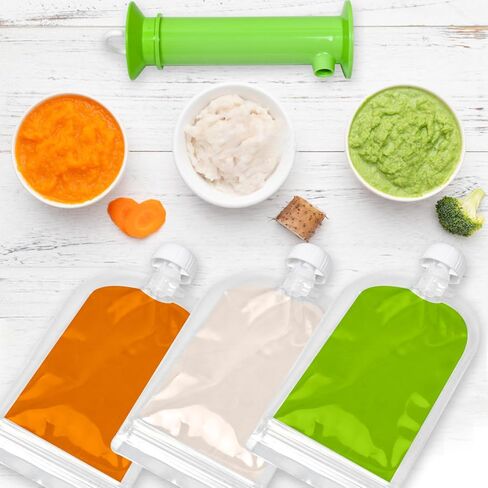 9Pcs Reusable Baby Food Pouches Filler Kit Baby Food Pouch Maker Portable Baby Food Pouches Refillable Kit for Kids in Kuwait