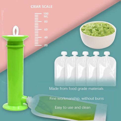 9Pcs Reusable Baby Food Pouches Filler Kit Baby Food Pouch Maker Portable Baby Food Pouches Refillable Kit for Kids in Kuwait