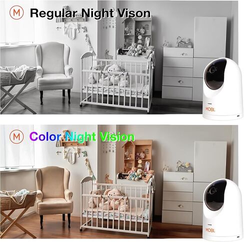 جهاز مراقبة الأطفال الذكي MobiCam PRO: دقة عالية كاملة، عموم وإمالة، رؤية ليلية ملونة، تتبع الحركة، 10 تهويدات، قراءات لدرجة الحرارة والرطوبة. يدعم التخزين السحابي وSD، متوافق مع التطبيقات الذكية in Kuwait