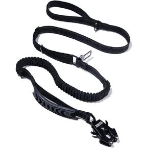 مقود الكلب التكتيكي بنجي الضفدع كليب قابل للتعديل مقود الكلب الثقيلة مع حزام مقعد السيارة مقبض مبطن وخيوط عاكسة للكلاب المتوسطة والكبيرة 4 5 6 قدم أسود TXZWJZ in Kuwait