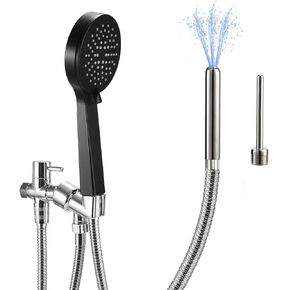 نظام حقنة شرجية للاستحمام مع رأس دش، منظف محمول للرجال والنساء، مرفق دش حقنة شرجية يتضمن فوهتين معدنيتين من الفولاذ المقاوم للصدأ، ومحول وخرطومين in Kuwait