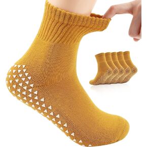 3 Pairs of Wide Socks with Non-Skid Grips for Lymphedema, Swollen Feet, Swelling, Edema, Arthritis, also Yoga