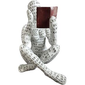 ديكور منزلي غير منضم لقراءة اللب، تمثال مفكر نسائي، تمثال جمالي، ديكور غرفة، ديكور تجريدي حديث على رف طاولة مكتب لمكتب غرفة المعيشة (الشكل 3، وضع القراءة الجانبية)