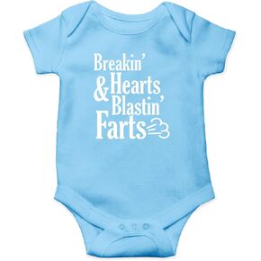 AW Fashions Breakin' Hearts & Blastin' Farts - أنا أكسر القلوب والرياح التبرز المضحك - بدلة أطفال لطيفة من قطعة واحدة in Kuwait