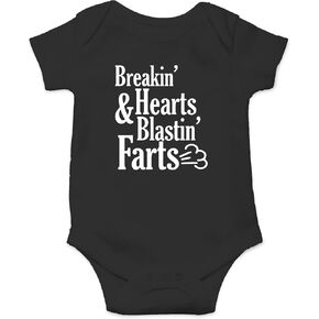 Breakin' Hearts & Blastin' Farts - Pop Humor Funny Baby Bodysuit in Kuwait